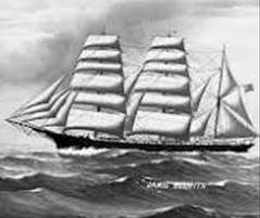 Ship JAMES NESMITH American three masted barque at sea ...